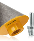 Beveling Chamfer Drill Bit for Enlarging Holes in Tile Marble Glass Ceramic Granite 1-7/8 Inch Diameter with adapter shown