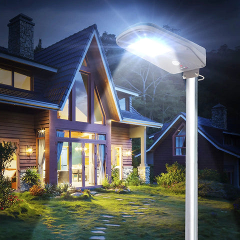 Super Bright 3000 Lumen Solar Street Light With Remote Outdoor Solar Powered Flood Light Dusk To Dawn Waterproof Motion Sensor
