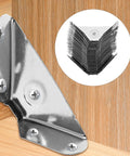 Stainless Steel Angled Corner Brackets 24 Pack For Solid Beefed Up Furniture Reinforcement With Triangular Design, Heavy Duty