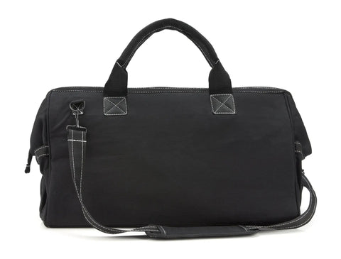 20 Inch Durable Canvas Tool Tote For Painters Carpenters And Builders With Tough As Nails Heavy Duty Zipper Black Front View