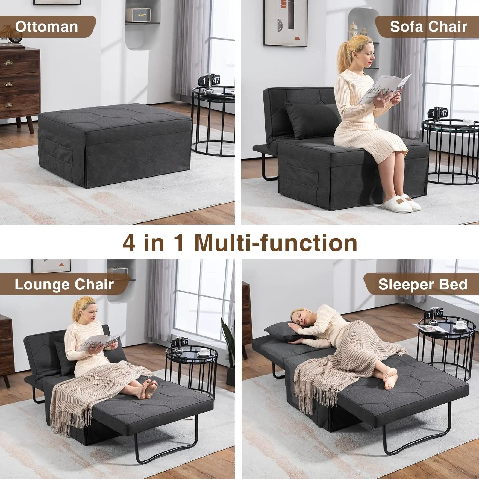 4 In 1 Sleeper Chair With Ottoman A Cozy Convertible Sofa
