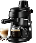 Compact 4 Cup Espresso Maker With Milk Frother For Cappuccino And Latte Fast 800W Heating System Easy To Use Home Espresso Machine 3.5 Bar Boiler Black