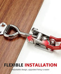Two Pack 4001 Toggle Latch Clamp With Lock Hole In 304 Stainless Steel Adjustable Draw Latch Holds 330 Lbs Heavy Duty And Includes Ten Screws For Tool Box Trunk Cupboard Door Garage DIY Projects showing clamp on wood