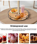 12 Inch Lazy Susan With Umbrella Hole For Outdoor Patio Table No Fuss 360 Degree Rotation Iron Turntable Organizer For Beach Umbrellas Patio Garden And Poolside Dining with snacks displayed