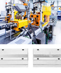 13MM Inner Diameter Aluminum Alloy Linear Motion Ball Bearing Slide For CNC Rigs With Silky Smooth Low Friction Rotation and Beefy Precision Bushing Design, showing units in a factory setup.