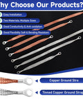 18 Piece Ground Strap Kit For Cars With 10 15 And 20 Inch Cables Braided Copper Tinned Copper Engine Grounding Cables