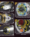Detailed diagram of Dope Aircraft Engine Building Kit That Actually Works For Adults With App Control Mini Turbojet Model Kit Technic