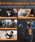 Ultra Slim 0.24-Inch Two-Way Articulating Borescope With Light for automotive, sewer, machinery, and HVAC inspections.