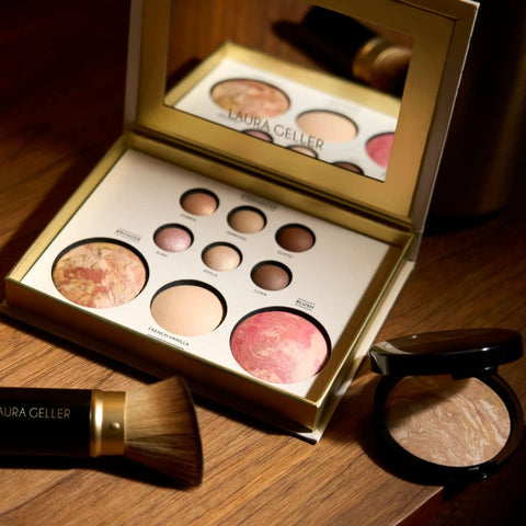 All In One Baked Starter Kit With Balance N Brighten Color Correcting Powder Foundation Best Of The Best Tuscan Dreams Palette displayed