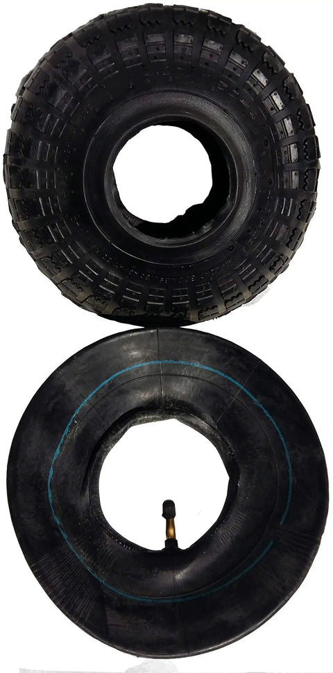 Heavy Duty Tire And Inner Tube Set For 4.10/3.50-4 Tires Fits 3.00-4 On 10 Inch Wheels With 4 Inch Rim Kit top view