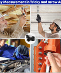 Workers using 47 Piece Thread Checker Set For Nut And Bolt Threads Box Gauge For Standard And Metric Sizing in tight spaces