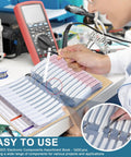 Extensive SMD Electronics Component Kit With 5600 Pieces Including 0805 Resistors for DIY nerds and makers, open on desk.