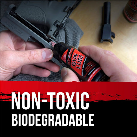 All In One Gun Lube Dope 100 Percent Pure Synthetic CLP For Rifles Pistols And Shotguns Delivers Peak Performance In Any Condition Reduces Wear And Friction With A Thin Coat And Easy Clean After 500 To 1000 Rounds In A 4 Ounce Squeeze Bottle used on pistol