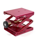 Heavy Duty Aluminum Lab Jack Platform Lift Table With 4.8 By 5.5 Inch Platform Adjustable Height From 2.3 To 9.5 Inches Corrosion Resistant