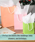 Pastel Gift Bags With Handles, 8 Pack, Assorted Sizes, Durable Eco Friendly Paper Bags For Gifts, Weddings, Baby Showers, Birthdays