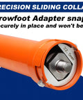 Orange Limontek inner tie rod removal tool with 32.5 mm crowfoot adapter and 1/2 in drive tube