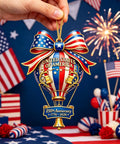 250th Anniversary Acrylic Ornament With American Flag Stars And Stripes Design For Semiquincentennial Celebration 1776 2026 Patriotic Hanging Decor For Home Parties Christmas Tree Hot Air Balloon Style 3.15 Inch
