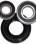 Pro Grade Tub Bearing And Seal Kit For Whirlpool Duet Sport Front Load Washer, featuring dual metal bearings and black seal, 3-piece set.