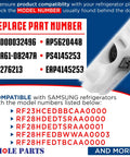 Upgrade Right Side Refrigerator Freezer Handle Support Replacement Part DA61-08247A for Samsung appliances shown with part numbers and compatible models