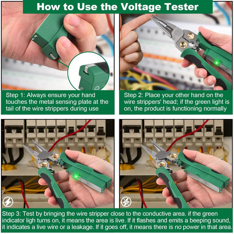 How to use the Premium Quality 8 In 1 Electrician Wire Stripper With Digital Voltage Tester step-by-step guide.