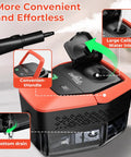 Heavy Duty 2500W Steam Cleaner With 1.9 Quart Tank And Four Bar High Pressure showing handle and water inlet on kitchen counter