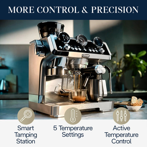 La Specialista Maestro Espresso Machine With Integrated Grinder And Eight Custom Adjustments To Pull Game Changing Cafe Quality Shots Daily Slick Steel Finish For Everyday Brew Masters with smart tamping station and temperature control
