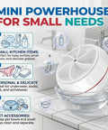 Straight Up Portable Mini Washing Machine With Ultrasonic Turbo Action And Grip Tight Suction Cups For No Sweat Laundry Care In College Dorms Or Camper Vans USB Powered in a sink with small items.