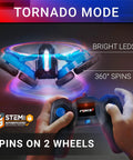 Tornado Blue LED Remote Control Car For Kids With Dual Sided Driving And 360 Flips 4WD Off Road Stunts Rad All Terrain Tires