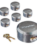 Six Pack Beefy Reinforced Hidden Shackle Padlocks, Rekeyable Pin Tumbler, Keyed Alike, 2 7/8 Inch Chrome Locks for Commercial Use, Bolt Cutter Tough