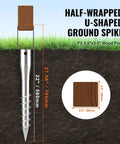 Heavy Duty Ground Screws For Fence And Mailbox Posts 4 Pack With Included Lag Bolts Solid Steel No Dig Anchors U-shaped ground spike dimensions