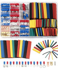 Heavy Duty 678 Piece Crimping Tool Kit With Assorted Cold Press Terminals And Heat Shrink Tubing For Electrical Wiring Projects. Various terminals and tubing in storage case.