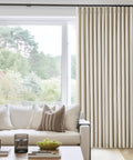 Cozy Pleated Cream Beige Linen Blackout Curtains For Bedroom 90 Inch Length 2 Panels in neutral farmhouse living room