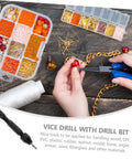 Handy Manual Hand Drill Kit With Pin Vise And Drill Holder Compact Vice Rotary Tool Set for jewelry making on a wooden table
