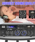 BT398A Stereo Amplifier Receiver With Bluetooth USB SD FM Radio Optical And Coaxial Inputs 900W Peak Power device and features