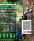 Water Timer For Garden Hose With Auto Rain Delay And 10 Programmable Schedules, 3.3 Inch Large LCD Display, IP54 Waterproof