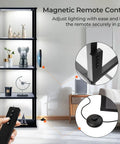 Display Shelf Floor Lamp With Dimmable LED Three Color Temperatures Glass Curio Cabinet Shelves Remote Control