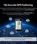 Wireless GPS Bike Computer With ANT Plus And Bluetooth Two Point Eight Inch LCD Screen IP67 Waterproof Auto Backlight And One Hundred Plus Hours Battery Endurance Ideal For Road And Mountain Cycling showing accurate GPS positioning features.