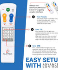 Senior Friendly Big Button Universal TV Remote For Dementia Caregivers, Simple 6 Button Layout shown with setup instructions.