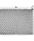 Cast Iron Scrubber With Stainless Steel Chainmail, 8x6 Inch Skillet Cleaner For Preseasoned Pans, Griddles, Grills, Pots, And Cookware