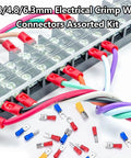 Insulated Wire Crimp Connectors Assortment Kit with ring, spade, butt, and quick disconnect terminals for automotive wiring