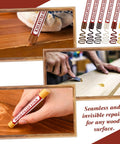Collage of 100 Pcs Wood Filler Sticks With 50 Colors For DIY Quick Scratch Repair On Wood Furniture Floors Cabinets Tables And Doors