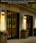 Outdoor Solar Lanterns 2 Pack Hanging Lights For Garden Pathway Patio Waterproof Vintage Bronze Design With Cozy Warm Lights