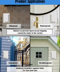 Tough As Nails Type 3r Enclosure Cover Dbvw One Outdoor Electrical Box Replacement Cover For Wet Locations Vertical Rain Or Shine Tough Outlet Box White Two Pack displayed in various applications.