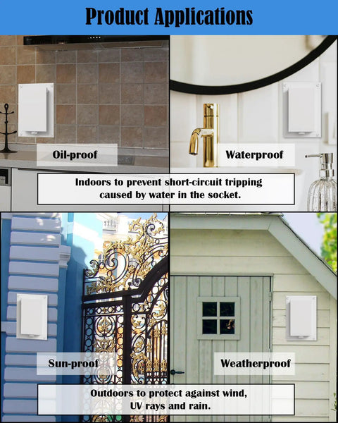 Tough As Nails Type 3r Enclosure Cover Dbvw One Outdoor Electrical Box Replacement Cover For Wet Locations Vertical Rain Or Shine Tough Outlet Box White Two Pack displayed in various applications.