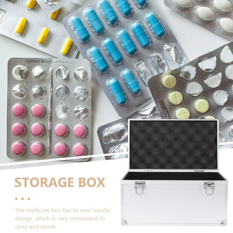 Kickass Aluminum Toolbox With Deadbolt Lock And Shock Absorbing Foam Lining Smooth Portable Hardware Case for medicine storage.