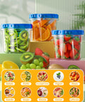 Six Pack 24 Oz Freezer Safe Food Storage Containers With Twist Top Lids BPA Free Leakproof And Reusable Microwave And Dishwasher Safe