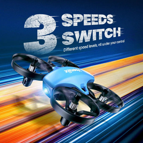 Mini Drone For Kids And Beginners With 3 Batteries, Indoor RC Quadcopter showing 3 speeds switch feature and fast motion trails