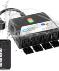 Heavy Duty Outdoor Power Strip With Wifi Control, Water Resistant Smart Outlet Bar Runs Like A Dream With Alexa And Google, Four Socket Backyard Extension Cable under water with phone app.