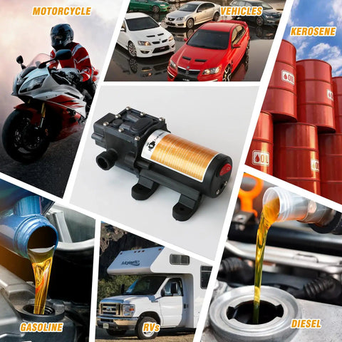 Portable DC 12V 75W Gasoline Transfer Pump Delivers Up To 110 GPH For Vehicles Boats Motorbikes And Equipment With A 39 Inch Suction Reach