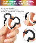 Cute Minnie Mouse Ears Aluminum Carabiner Clips 3 Inch Set with Spring Loaded Gate held in hand close-up